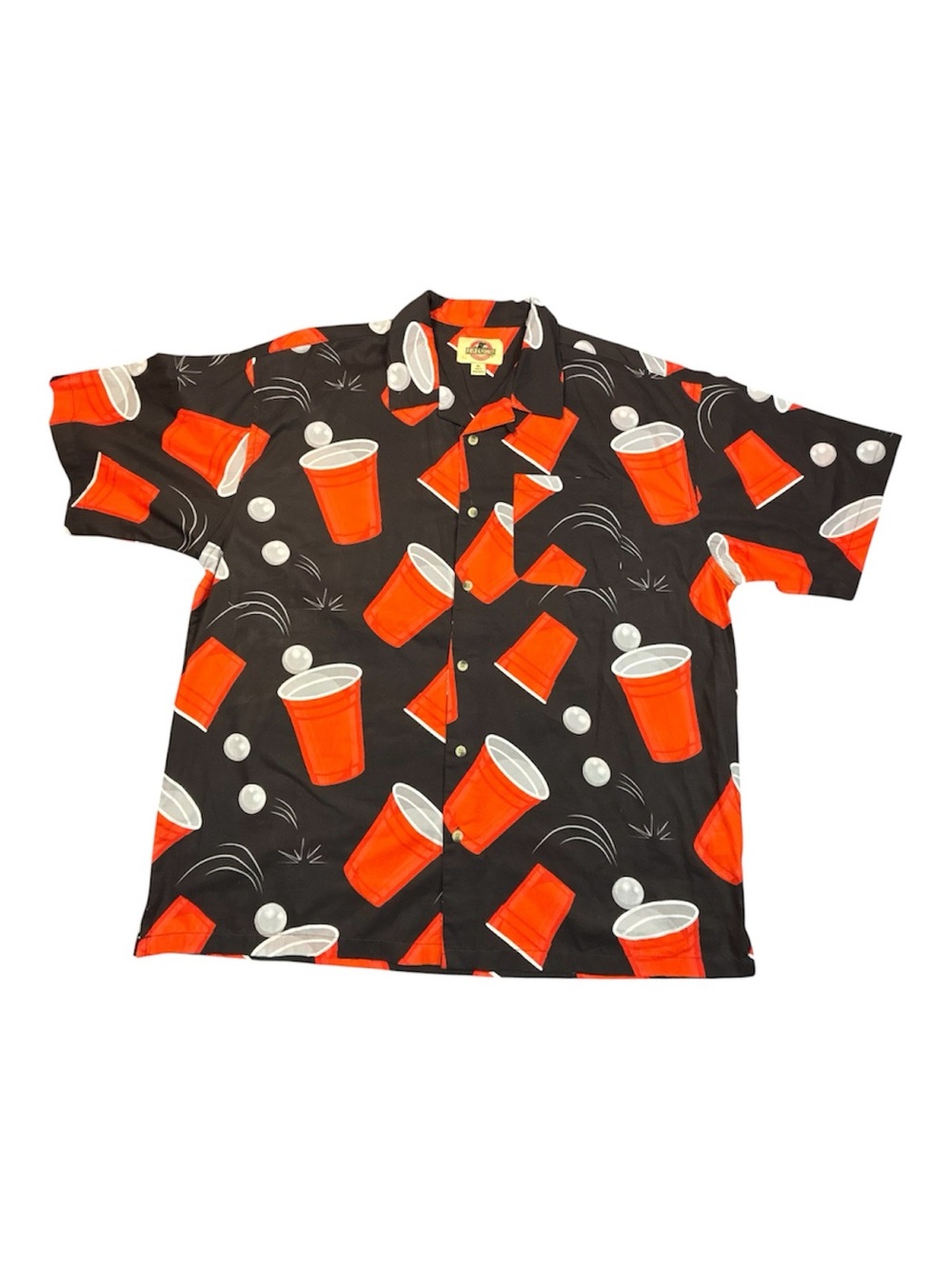 Beer Pong Red Solo CupMens XL Shirt Tailgate Button Up Party College XXL Fit